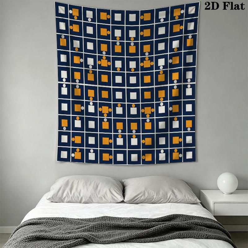 Simple Geometry Wall Tapestry Aesthetic Wall Hanging Printed Fabric Blanket Decorative Tapestries for Bedroom Living Room Home Decor