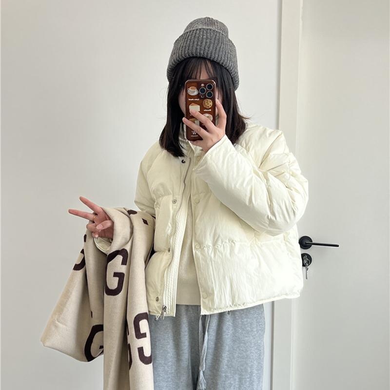 Jachetă de puf Jachetă de iarnă pentru damă Jachetă de puf de rață albă Jachetă scurtă de pâine pentru femei