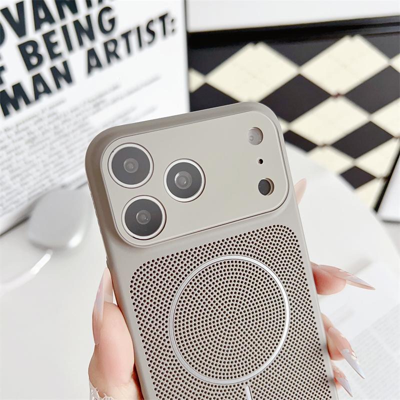 Breathable Heat Dissipation Magnetic For Magsafe Case For Apple iPhone 17 Air 16 15 14 Plus 13 12 Pro Max Shockproof Hard Cover