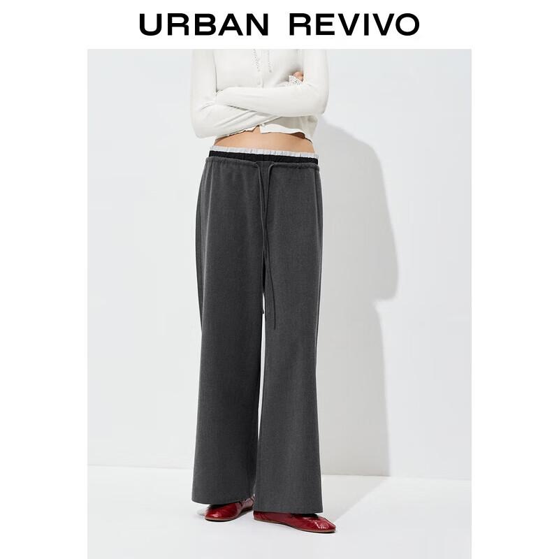 

UR 2025 Autumn Color-Block Drawstring Wide-Leg Pants M