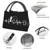 Beer Fisherman Heartbeat Insulated Lunch Bags for Camping Travel Fishing Fish Leakproof Cooler Thermal Lunch Box Women