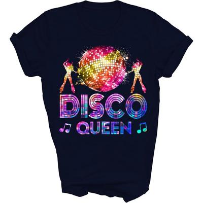 MIRABOZZI Disco Queen Lata 70. Disco Tematyka Vintage Siedemdziesiąte Kostium Tańczący Taniec Tancerz Unisex Koszula Prezent