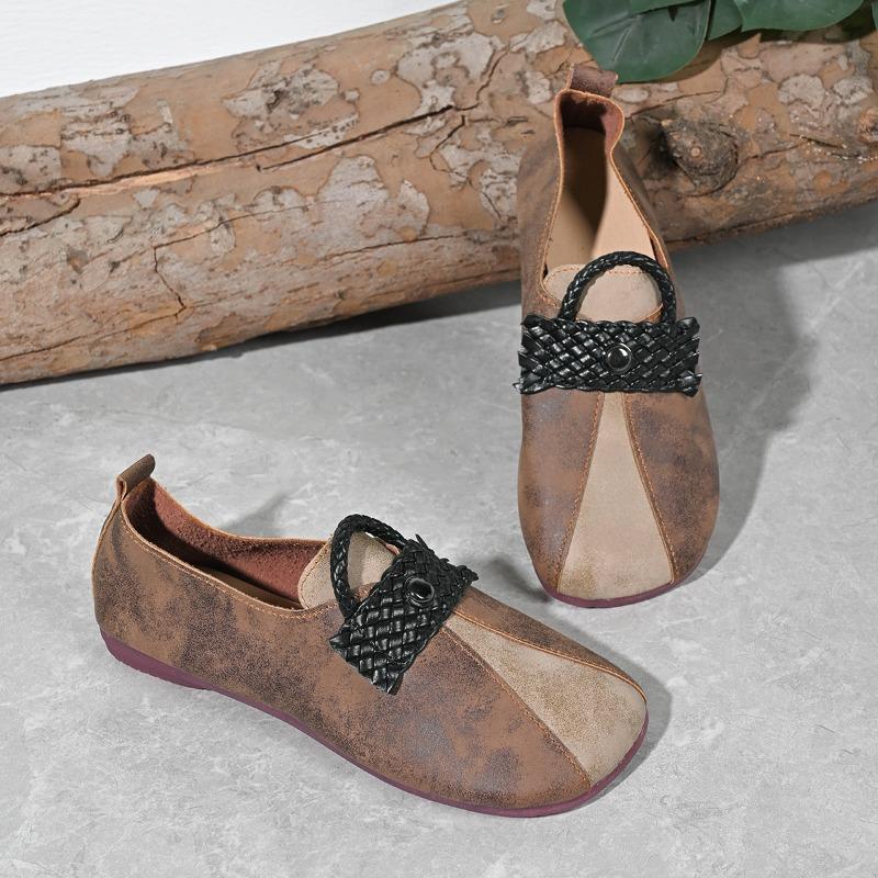 Fashion Autumn New Flat Shoes Women Fashion Round Head Slip-on Soft Soles Anti-slip Wear-resistant Low-top Shoes