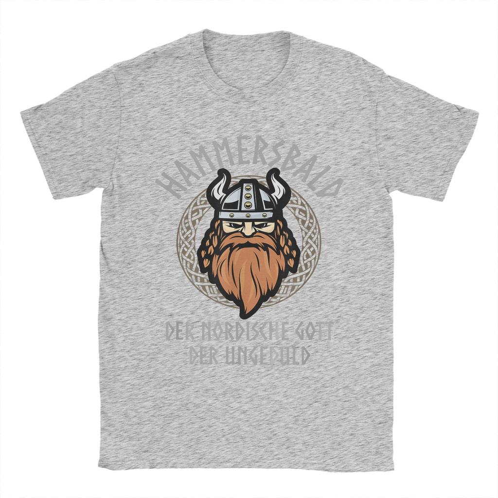 Hammersbald Viking God of Impatience T Shirt Men Cotton Vintage TShirts Crew Neck Tees Short Sleeve Tops Graphic Printed