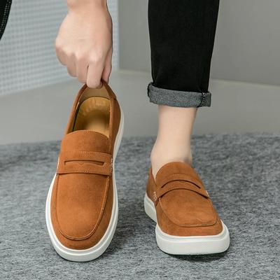 Modetrends Heren Zwarte Loafers Schoenen Suède Instappers Casual Kleding Herenschoenen Bruiloft Kantoor Witte Zool Lederen Schoenen High-end