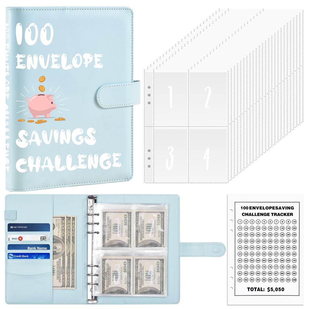 A5 Budget Binder 100 Envelope Savings Challenge Binder Sets Students Notebooks Suppliers Journal Books