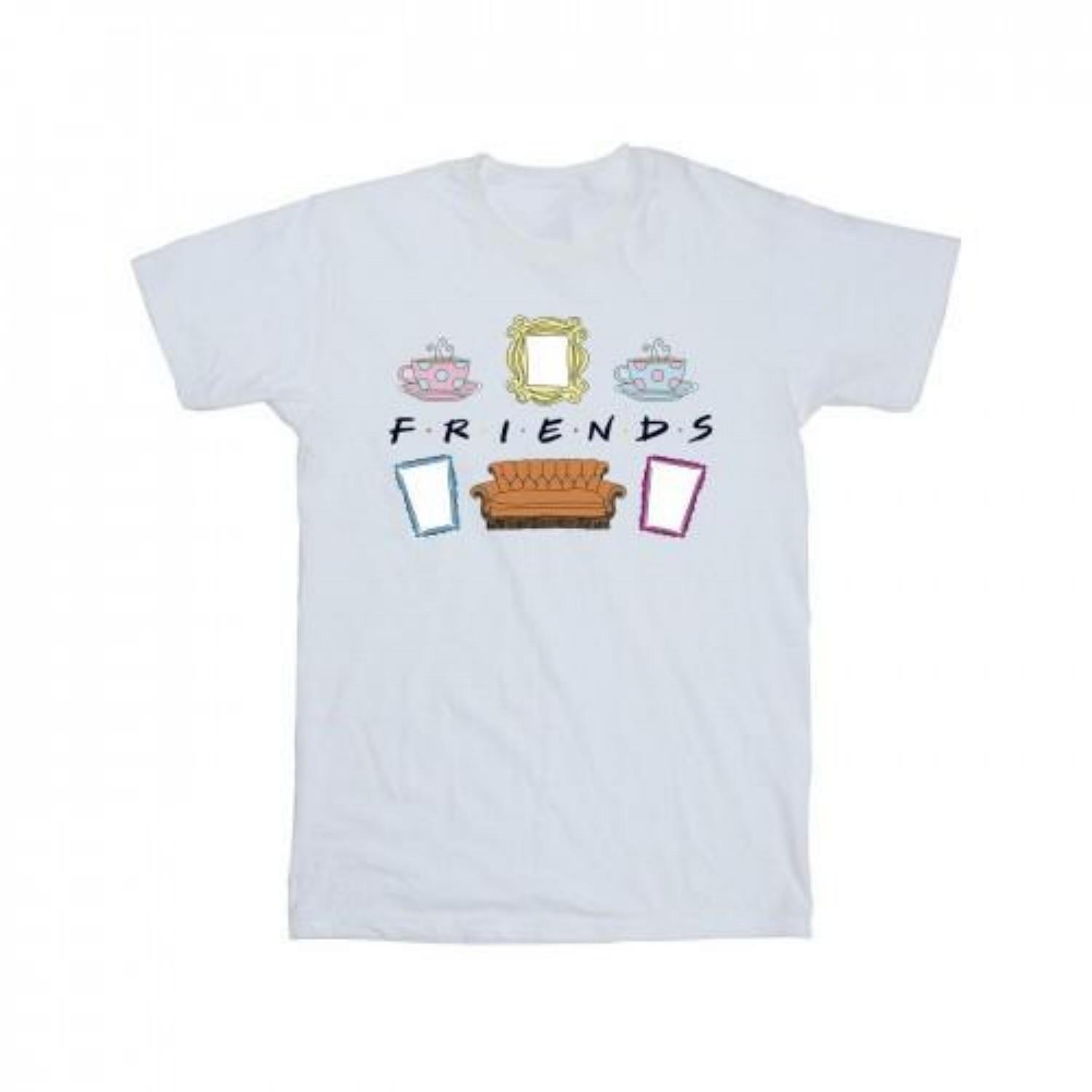 Friends Girls Couch Lounging Cotton T-Shirt XXXXL