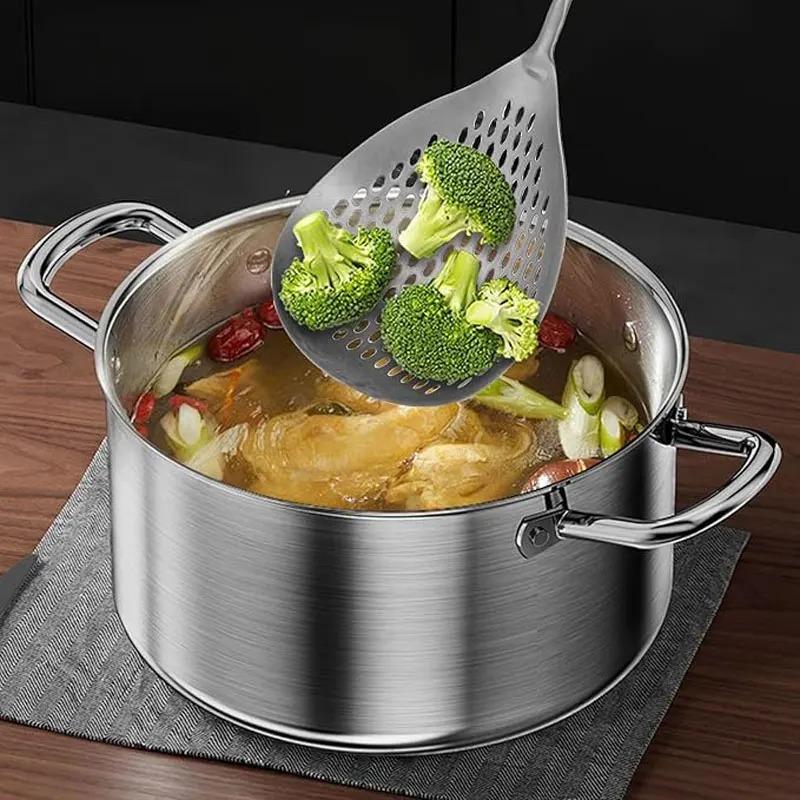 Stainless Steel Skimmer Food Filter Leaking Sieve Durable Colander, Skimmer, Spoon Used for Frying and Cooking Kitchen Utensils
