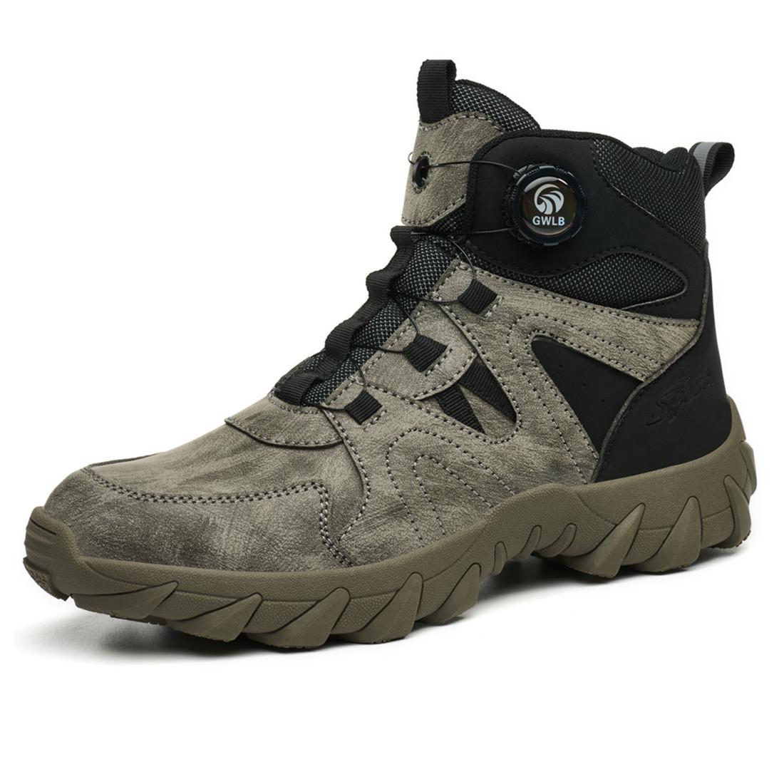 

защитная обувь от ударов, строительная площадка, поворотная пряжка, защитная обувь со стальным подноском для мужчин, высокие ботинки из микрофибры 38