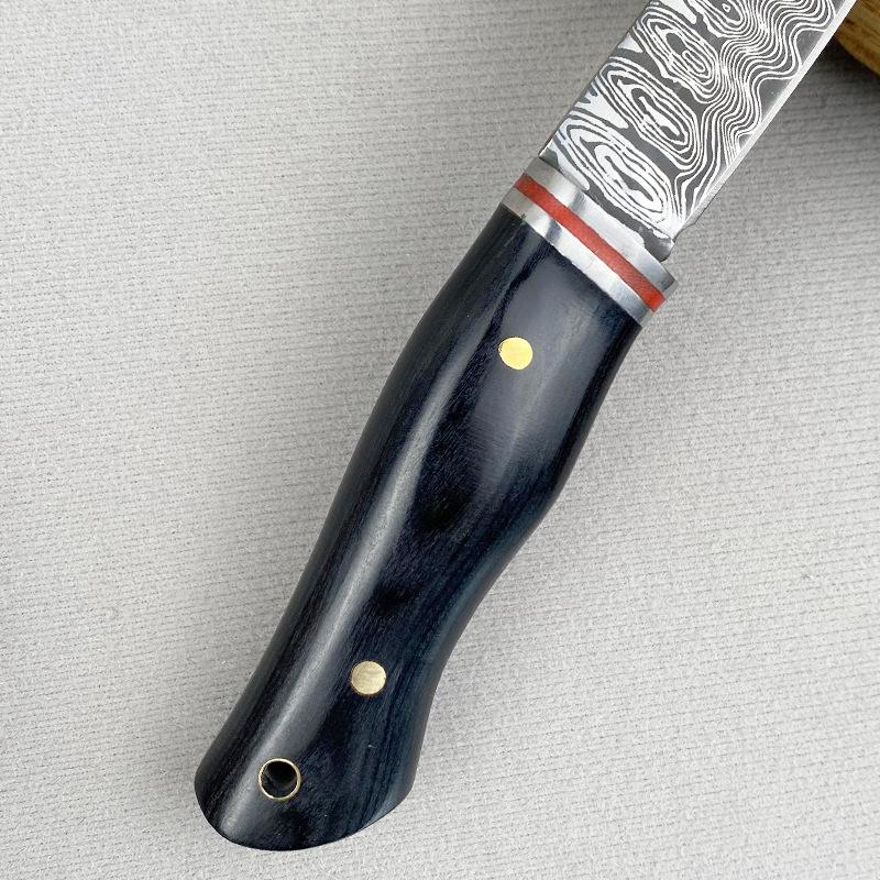 Kitchen Boning Knife Damascus Pattern Utility Knife Stainless Steel Barbecue Fishing Meat Cutting Tools with Sheath