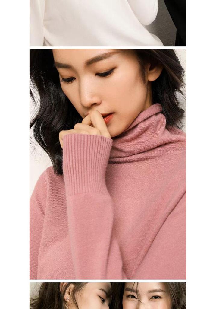 Autumn/Winter Women's Slim Fit High Neck Turtleneck Sweater Knitwear