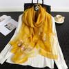 Luxury Women Hijab Shiny Lace Scarf Silk Soft Wool Shawls And Wraps Embroidery Flower Thin Scarves Foulard Female Bufanda New