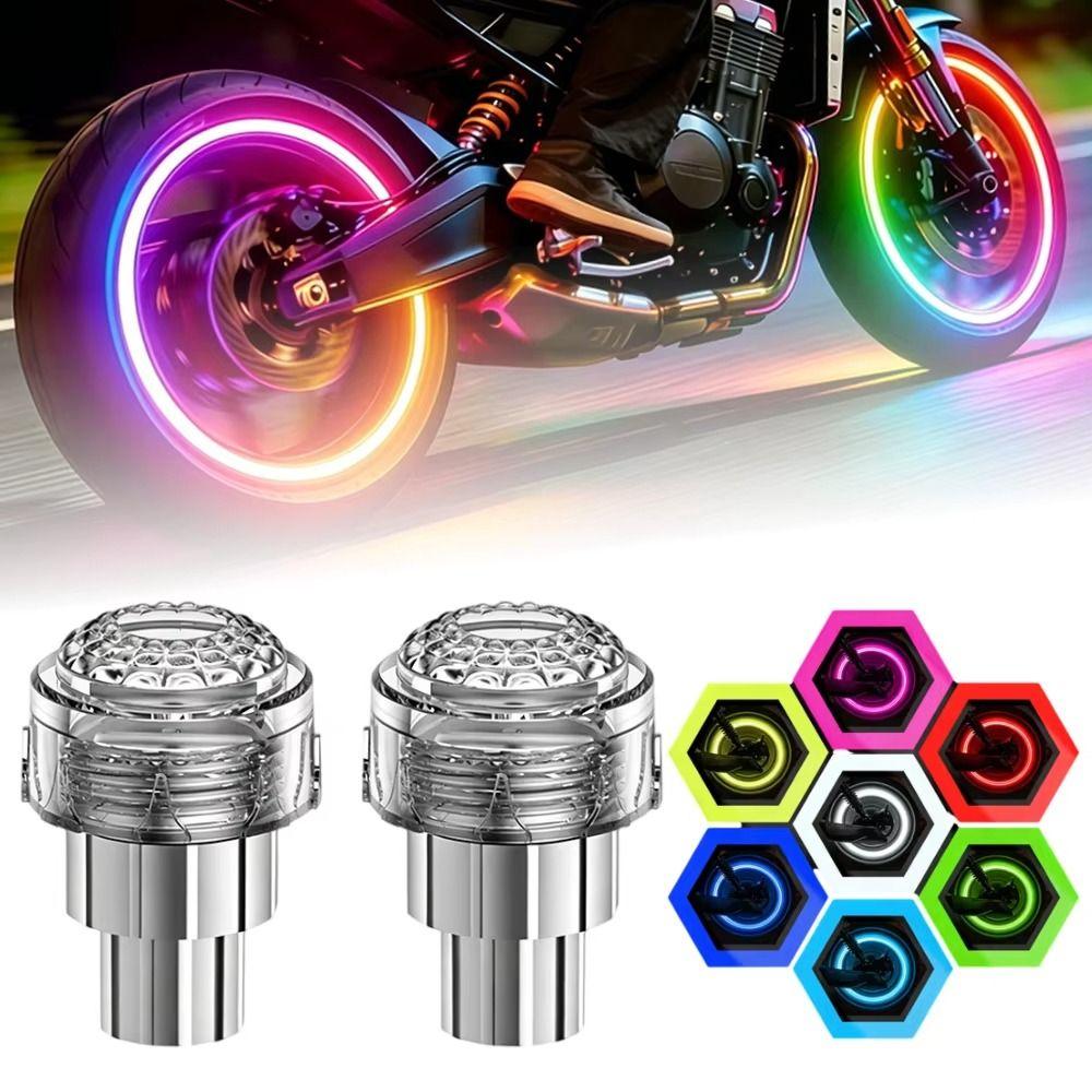 2Pcs Motion Sensor LED Neon Flash Lamp Single/Seven Colors Rim Strobe Warning Lamp  Bicycle Tire