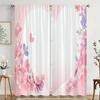 2pcs Pink and Purple Heart-shaped Floral Curtains   Gentle and Romantic Bedroom and Living Room   Decorative with Drawbar Pockets