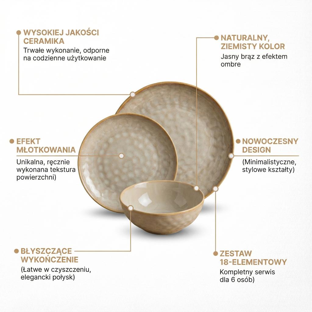 Dinner Set 18-Piece Plate Set Dinner Set For 6 People