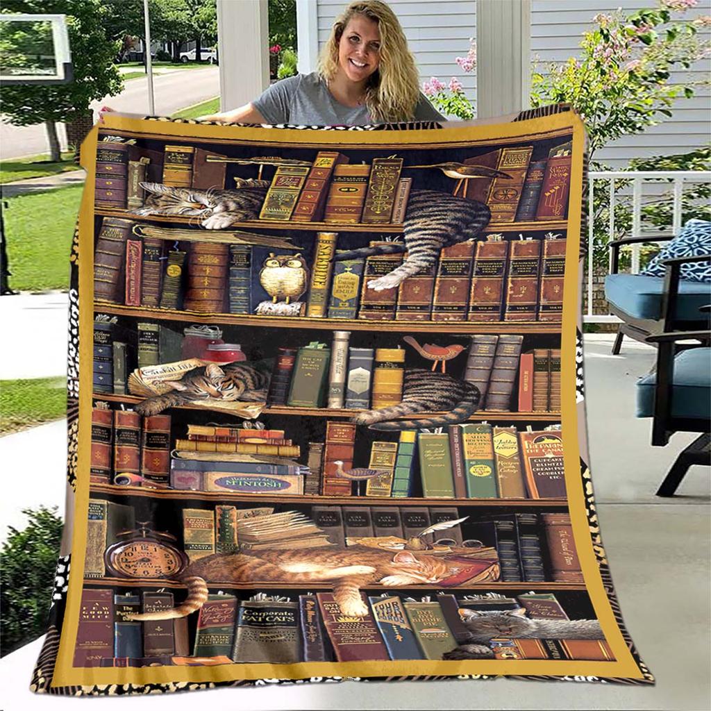 Купить Винтажное одеяло с 3D принтом для библиотеки, одеяло для дивана ...