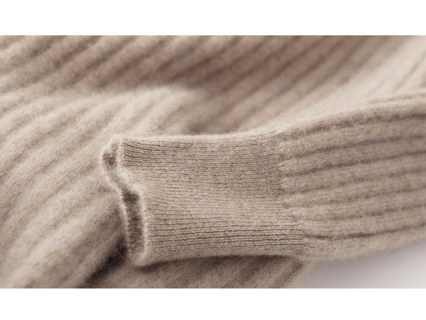 Women's Extra Long Wool Dress - Slim Fit, Round Neck, Autumn/Winter