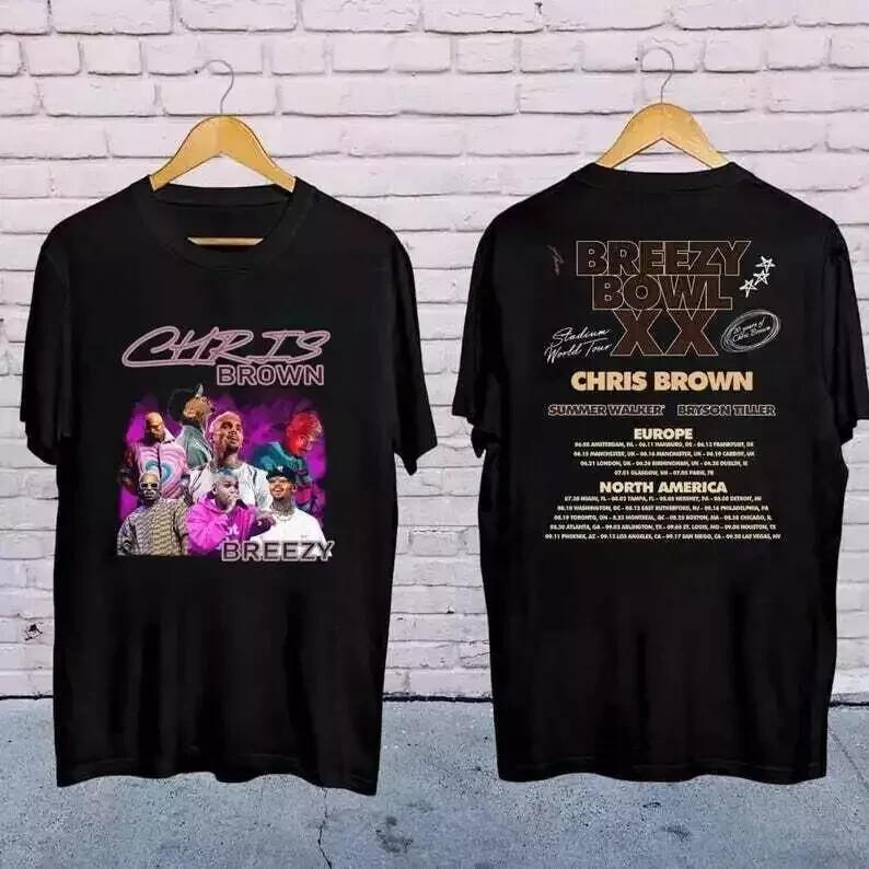2026 Chris Brown Concert Shirt Chris Brown Breezy Bowl XX Tour 2026 T-Shirt S