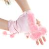 Faux Rabbit Fur Half Finger Gloves Cute Plush/Suede Leather Gloves High Quality Rabbit Hair Wrist Fingerless Mittens for Ladies