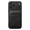 SUTENI H02 For iPhone 17 Pro Max Case Waxy Texture Leather+TPU Card Slots Kickstand Phone Cover