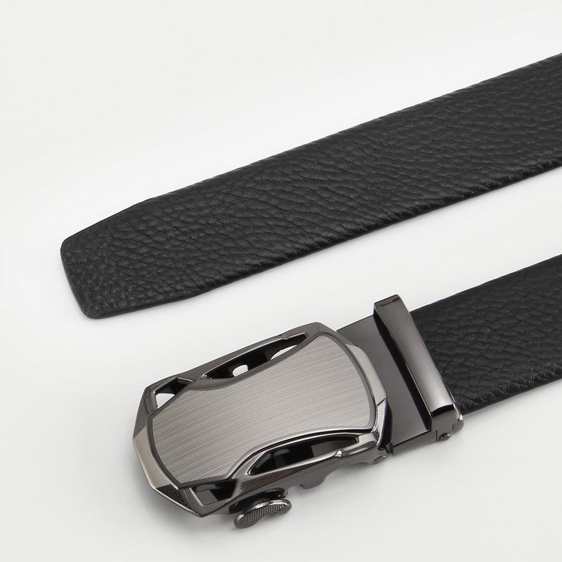 

Ремни для мужской натуральной коровьей кожи двухслойной кожи высококачественный ремень деловой повседневный ремень с автоматической пряжкой 110-130CM