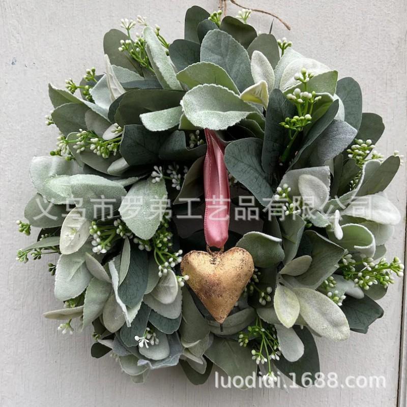 Easter Wreath Decor With Artificial Daisies Sunflowers Door Wall Hanging Home Party Decoration