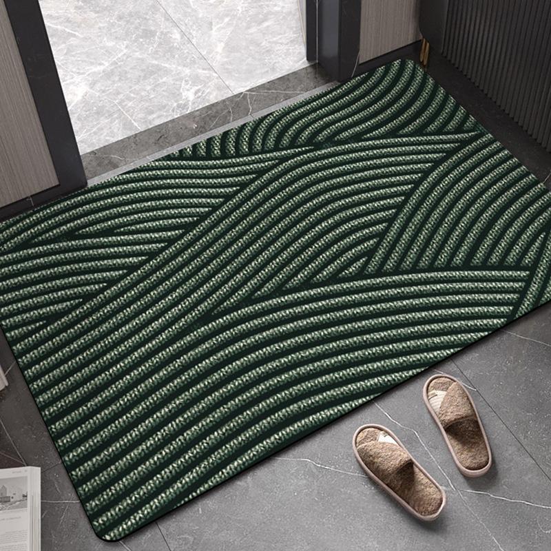 Modern Simple Bathroom Mat Water Absorbent Non-Slip Entrance Carpet Household Striped Living Room Entrance Diatomaceous Earth Durable Foot Mat