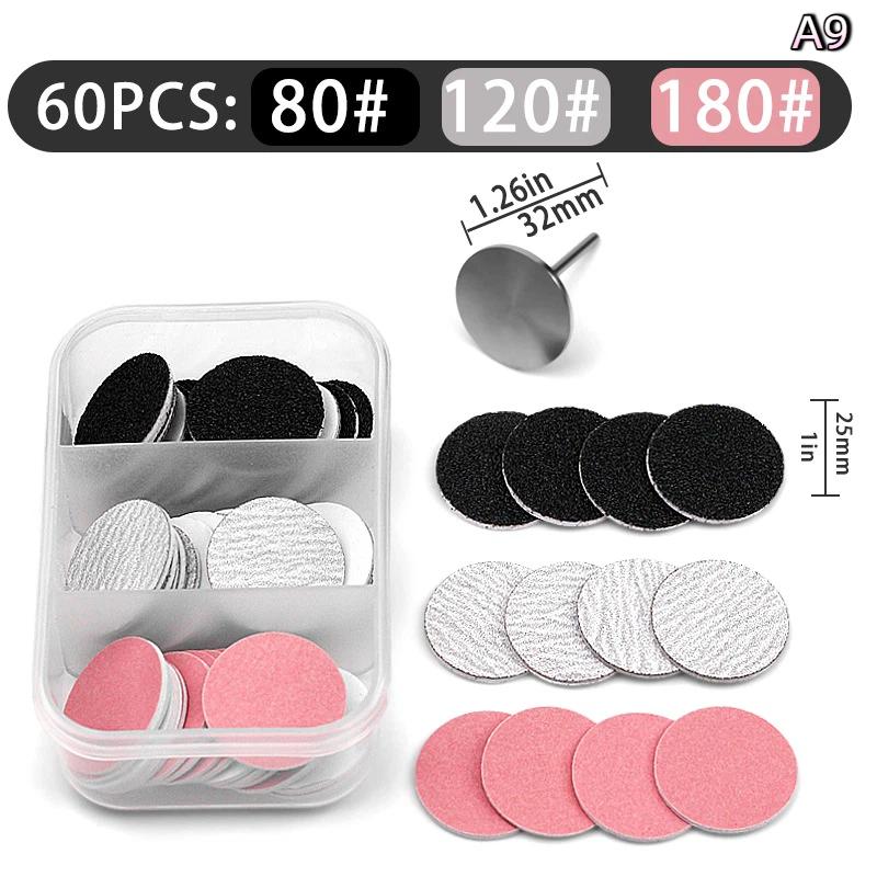 Foot Dead Skin Sandpaper Replaceable With Disc Pedicure Polishing Disc Cuticle Calluse Remover File Electric Pedicure Tools