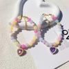 Personalized cat and dog pet handmade necklace collar beaded rhinestone heart cute pearl pendant accessories princess style