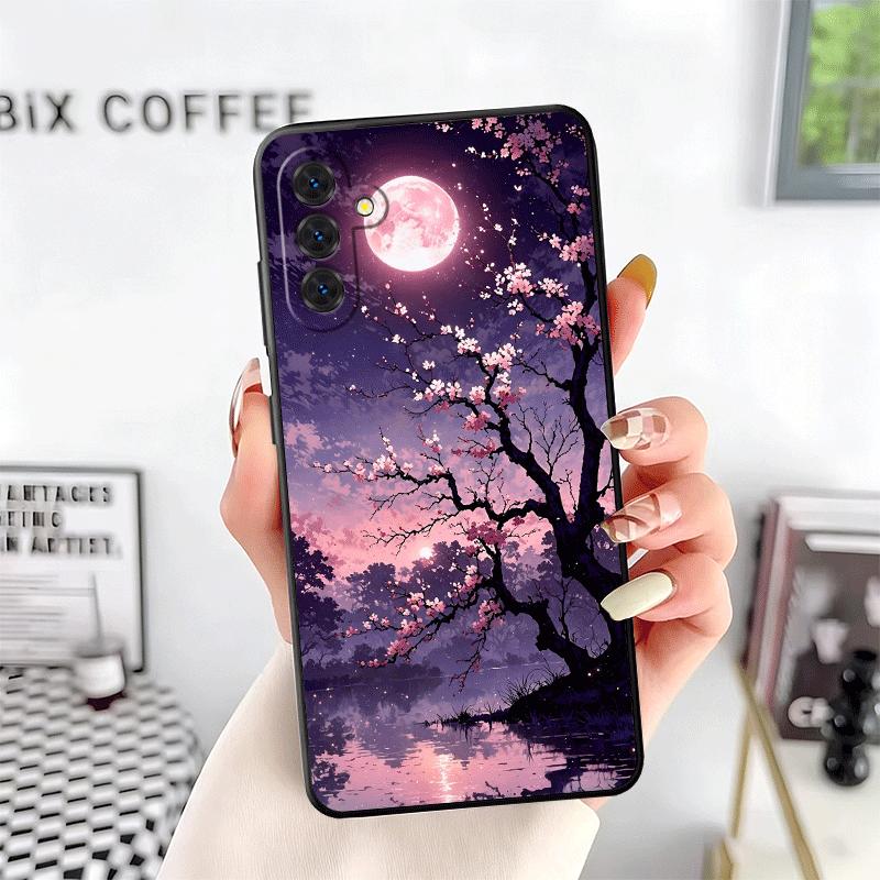 Dreamy Night Cherry Blossom Tree Soft Phone Case for Samsung A17 A37 A57 A16 A26 A36 A56 A15 A25 A35 A55 A14 A24 A34 A54 A13 A23