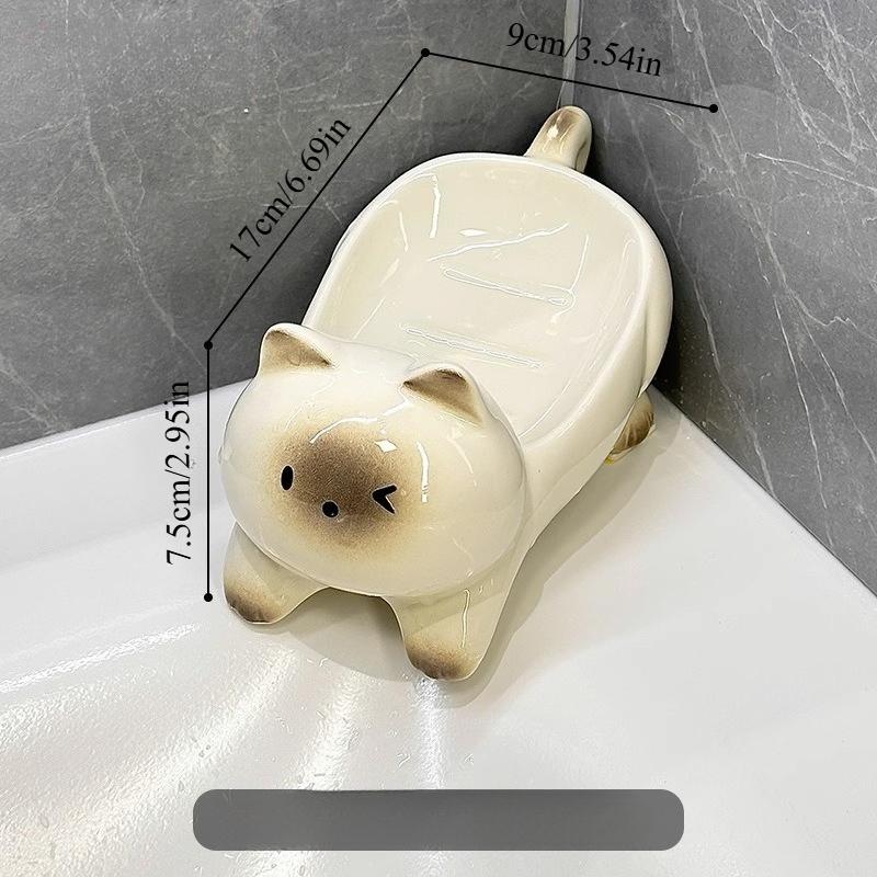

Soap Box Drain Ceramic Home Non Perforated Washstand Ceramic Soap Box Toilet Soap Drain Storage Rack белый
