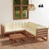 Day and Night - Day and Night Garden Furniture 6 Pieces with Cushions Made of Solid Pine Wood