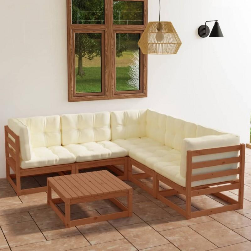 Day and Night - Day and Night Garden Furniture 6 Pieces with Cushions Made of Solid Pine Wood