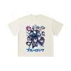 260 GSM Double Yarn 32 Count 100% Cotton Blue Lock V1 Print Unisex Heavy Cotton T Shirt