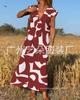 Elegant ladylike V-neck loose waist dress, summer fashion new versatile long skirt, Europe and America