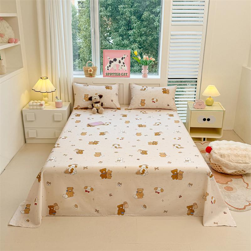 

Cotton Bed Flat Sheet designed for Double Bed Plain Solid Color Top Sheets Single/Queen/King Flat Bedsheets Household Bed Linen Sheets 160x230cm 1pc