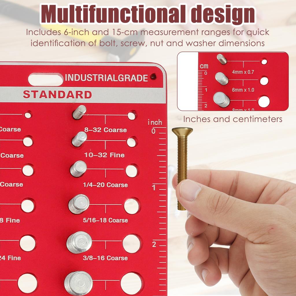 Bolt Thread Checker Portable Nut And Drill Bit Thread Checker Screws Measuring Imperials Tool ,Standard Metric Imperials Female