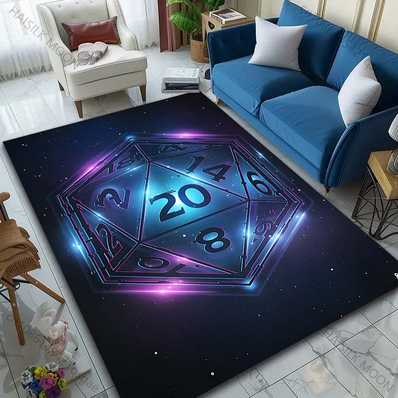 1PC 3D Fantasy Game Dice Art Pattern Rug Carpets for Bedroom Living Room Sofa Mat Creative Door Mat Cloakroom Home Decor