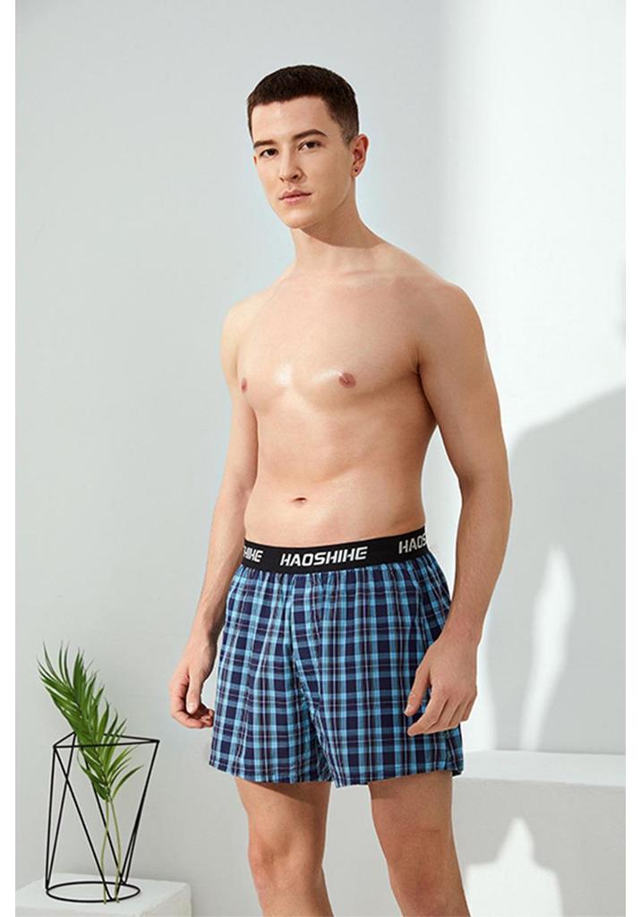 Men’s Loose Fit Plaid Cotton Boxer Briefs Pajama Pants