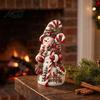 Winter Home Decorations Christmas Snowman Figurine, Resin Tabletop Decoration with Hat Scarf Pine Collectible Crafts Branches, Holiday Decor