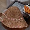 Boho Beach Hat Flower Weave Straw Cap Casual Lafite Straw Hat  Vacation