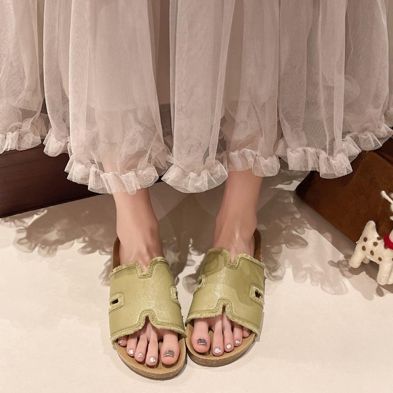 Thick-soled Slippers Women's Summer Wear New Shoes Versatile One-word Cool Slippers