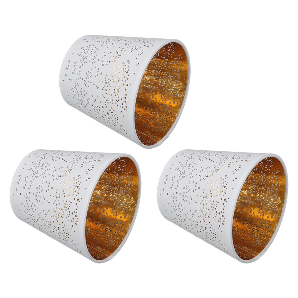 E14 Lampshade Dust Proof Modern Hollow Out Decorative Fabric Lamp Shade Cover for Table Wall Floor