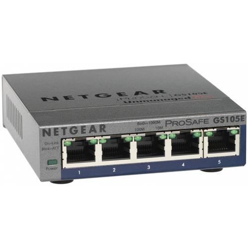 Commutateur - NETGEAR - GS105E-200PES - 5 Ports - Gigabit Ethernet - ProSafe Plus