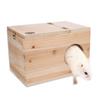 Natural Safety Wood Pets Animal Chinchilla Squirrel Mating Breeding Box Nesting House Cage