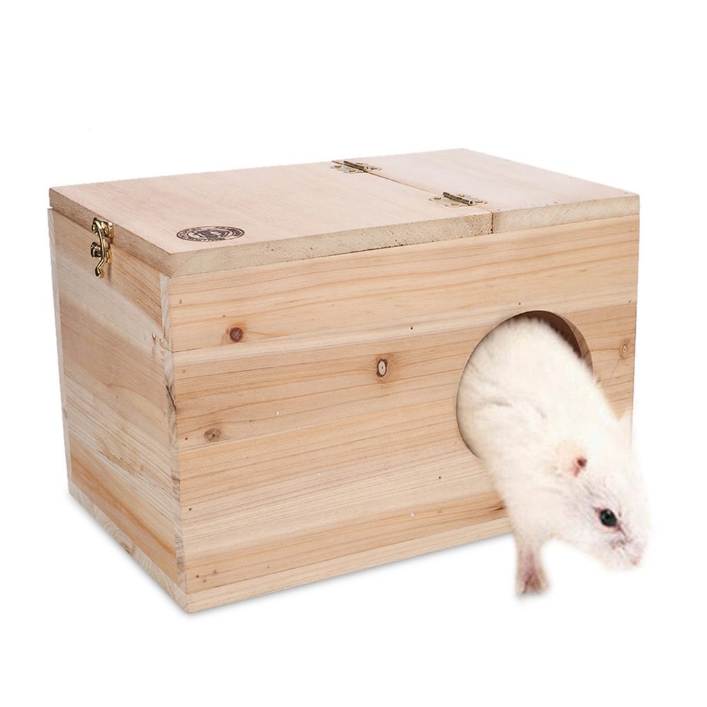 Natural Safety Wood Pets Animal Chinchilla Squirrel Mating Breeding Box Nesting House Cage
