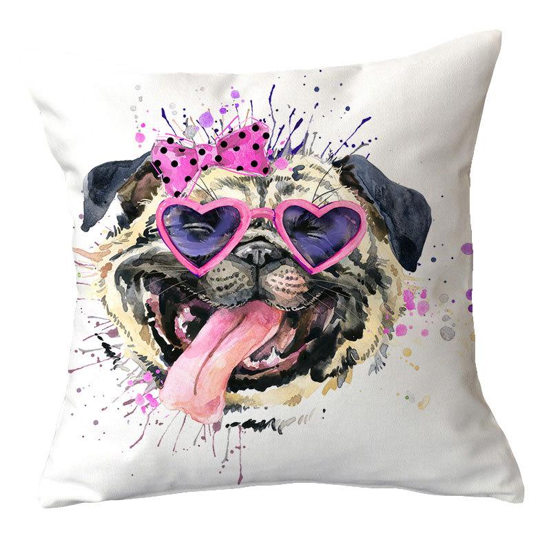 Painted Dog Creative Plush Cushion Pillowcase Office Waist Pillowcase Home Textile