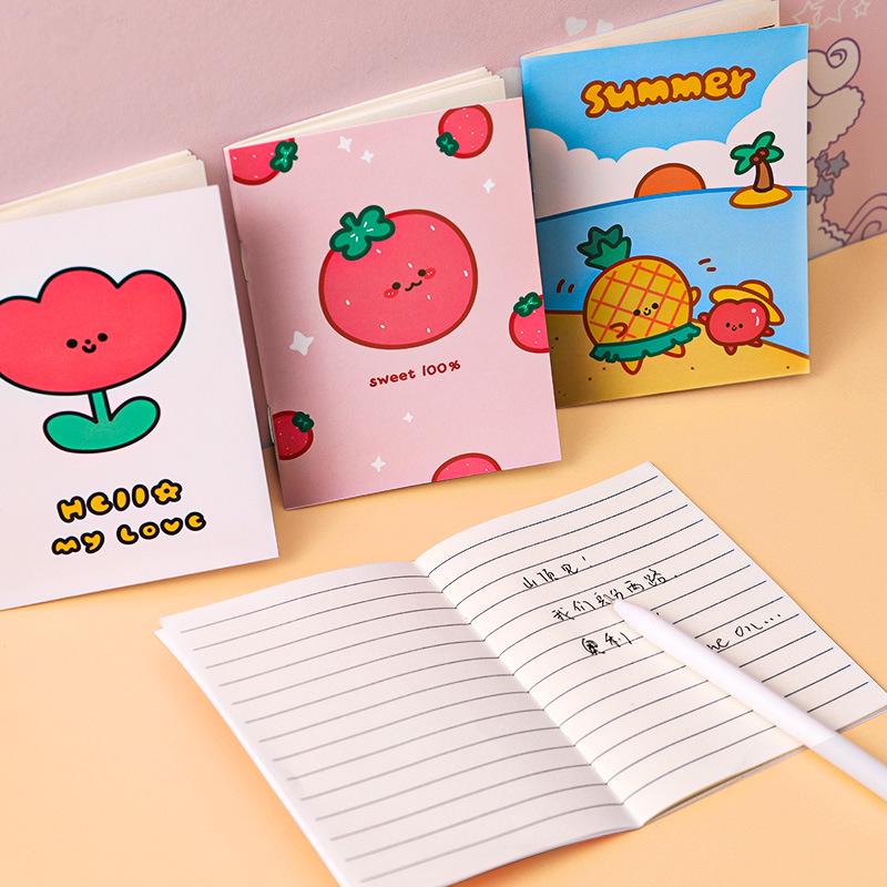 Mini Quaderno Cartone Animato Hobby: Cancelleria Creativa a Misura di Studente con Pagine Righe, Design Tascabile Piccolo 64k Portatile