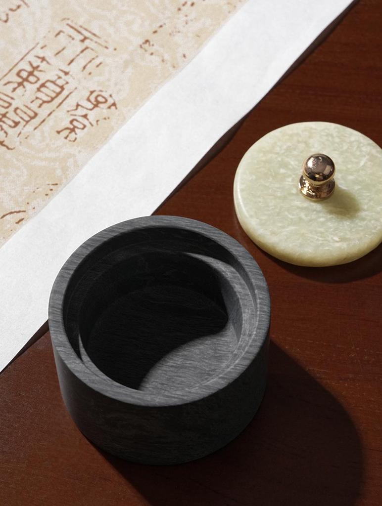 Mini Jade Inkstone with Cover for Calligraphy Practice
