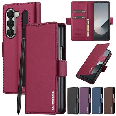 Magnetic Flip Leather Phone Case for Samsung Galaxy Z Fold 7 6 5 4 3 5G Fold6 Fold5 Fold4 Wallet Card Cover Etui Coque